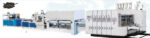 GSZX Online bottom folding high speed gluing machine with automatic flexo printing die-cutting machine and auto bundling machine